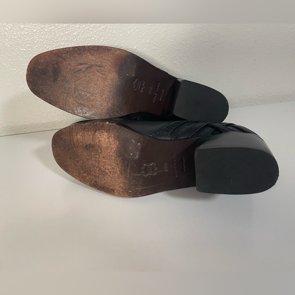 Cole Haan Pearlie Leather Ankle Bootie Heels Boots Zipper Round Toe Black 6.5B - Picture 6 of 8